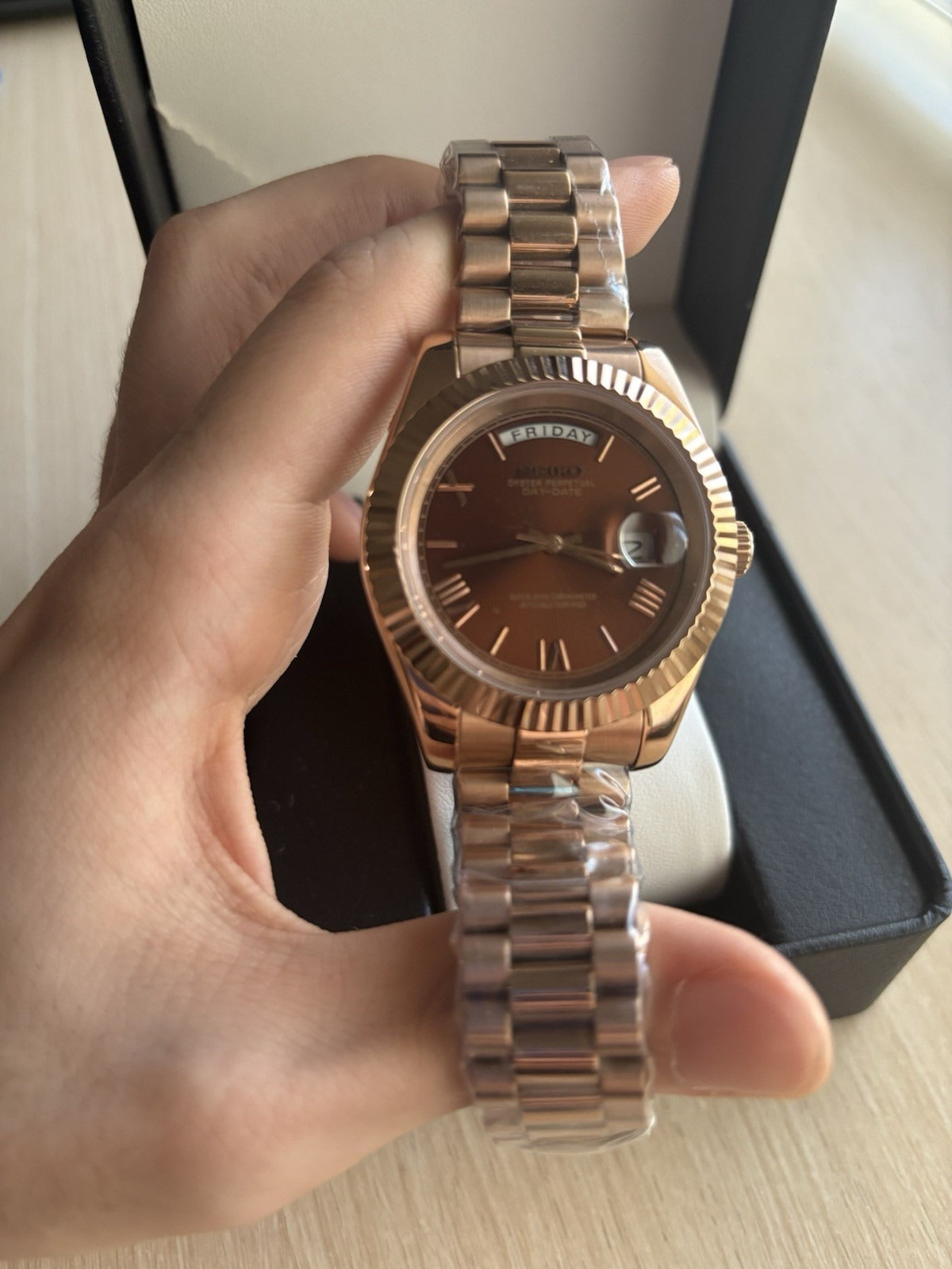SEIKOJUST | DAYDATE ROSE GOLD - CHOCOLATE CRYSTALS