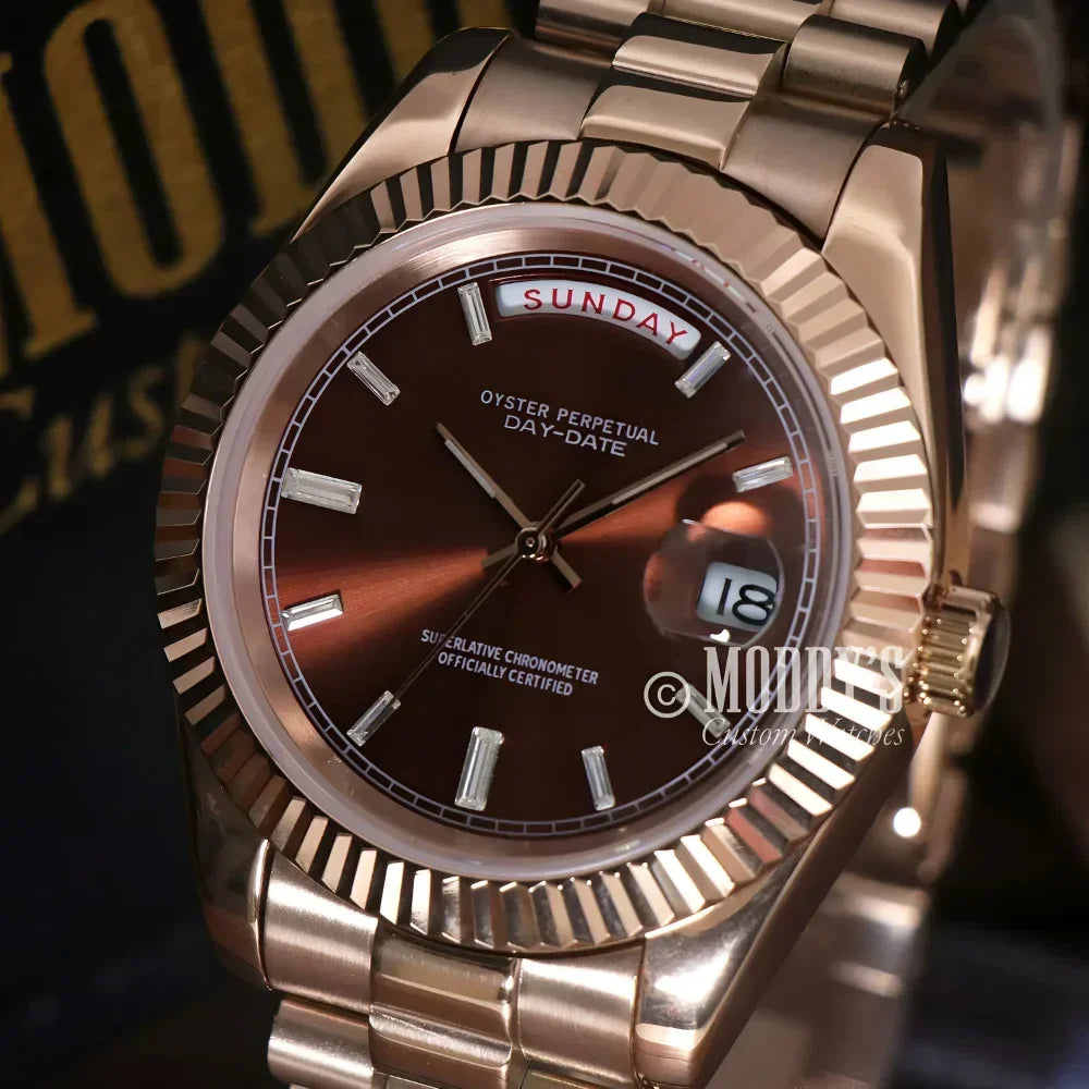 SEIKOJUST | DAYDATE ROSE GOLD - CHOCOLATE CRYSTALS