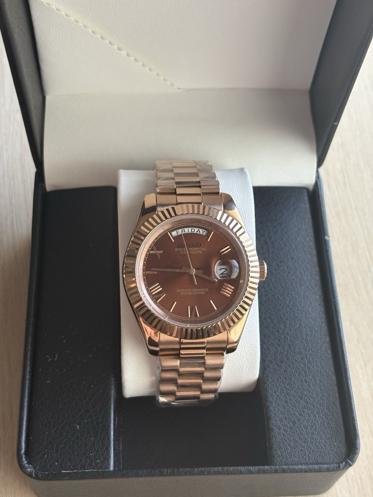 SEIKOJUST | DAYDATE ROSE GOLD - CHOCOLATE CRYSTALS