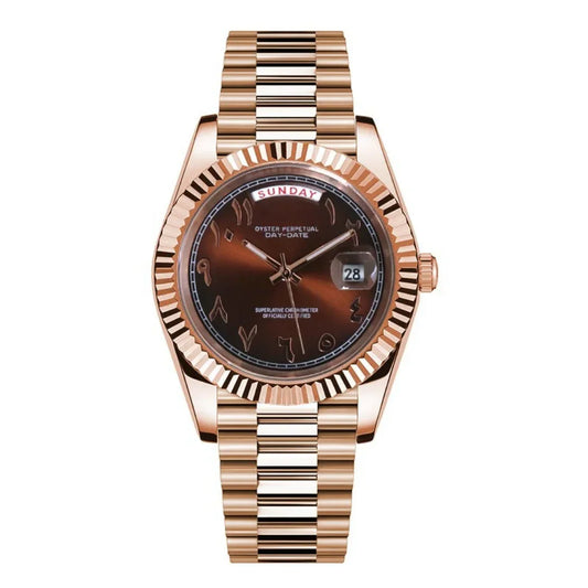 SEIKOJUST | DAYDATE ROSE GOLD - CHOCOLATE ARABIC