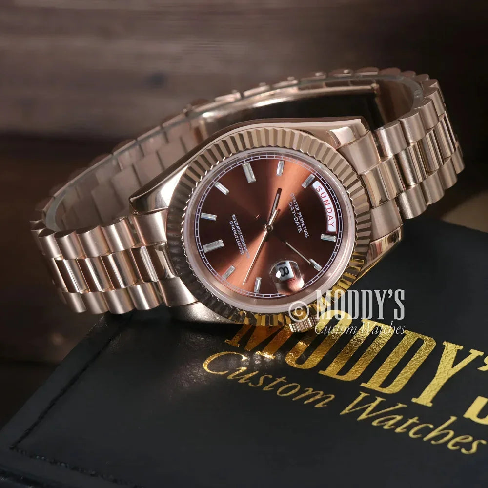 SEIKOJUST | DAYDATE ROSE GOLD - CHOCOLATE CRYSTALS