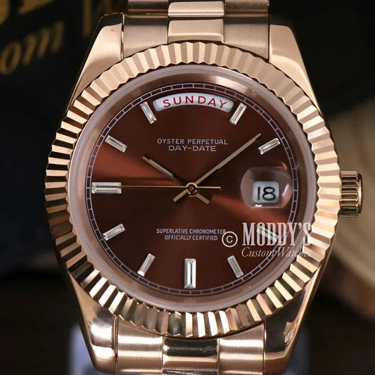 SEIKOJUST | DAYDATE ROSE GOLD - CHOCOLATE CRYSTALS