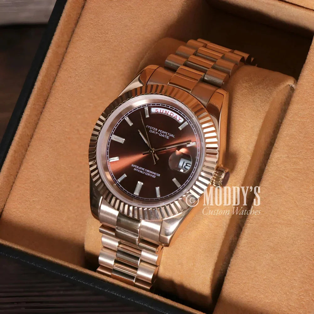 SEIKOJUST | DAYDATE ROSE GOLD - CHOCOLATE CRYSTALS