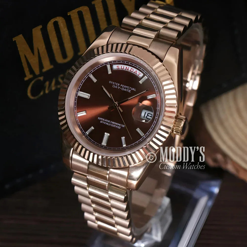 SEIKOJUST | DAYDATE ROSE GOLD - CHOCOLATE CRYSTALS